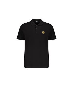 Camiseta de Algodón Negra Versace
