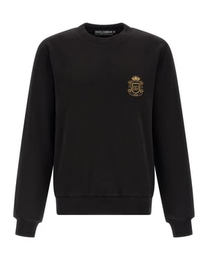 Sudadera de Algodón Negra Dolce & Gabbana