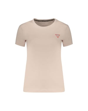Camiseta de Algodón Rosa para Mujeres de Guess Jeans