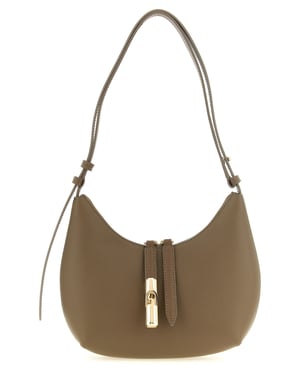 Bolso de Hombro de Piel deternera Beige Furla