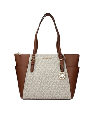 Bolso de hombro de piel beige Michael Kors