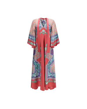 El Vestido Casual de Seda Multicolor La Double J