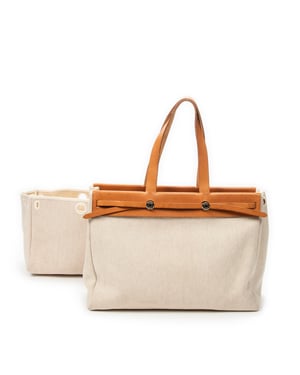 Hermès Herbag Cabas GM en  beige Lienzo