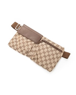 Gucci Waist Pouch  en  beige Lienzo