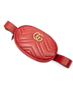 Gucci GG Marmont Belt Bag  en  Red Cuero de ternero