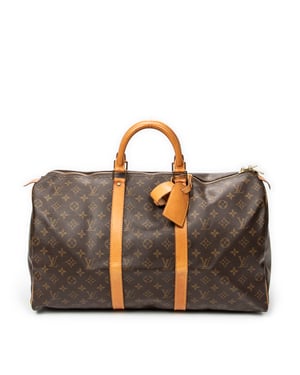 Louis Vuitton Keepall 50 en  marrón Lienzo recubierto