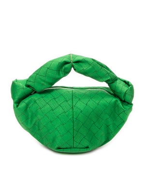 Bottega Veneta Mini Double Knot  en  verde Lienzo
