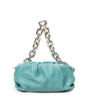 Bottega Veneta Chain Pouch  en  azul Cuero de ternero