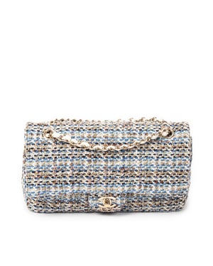 Chanel Classic Double Flap 26 en  Blue Lienzo