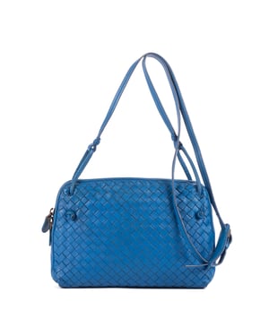 Bottega Veneta Nodini Single Zipper Small en  Blue Cuero de becerro
