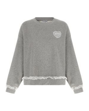 Sudadera de Algodón Orgánico Ganni Gris