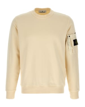 Sudadera de algodón beige de Stone Island