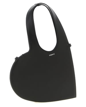 Bolso de mano de piel de vaca negra Coperni