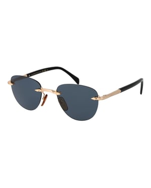 Gafas de sol de metal color oro rosa de David Beckham