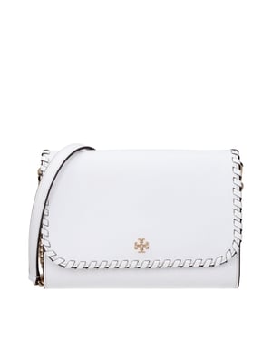 Bolso de Mano de Cuero Blanco Tory Burch