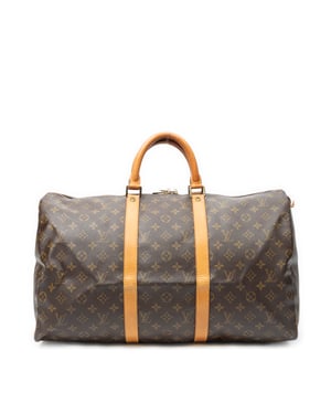 Louis Vuitton Keepall 50 en  marrón Lienzo recubierto