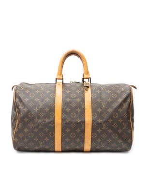 Louis Vuitton Keepall 45 en  marrón Lienzo recubierto