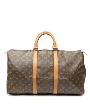 Louis Vuitton Keepall 50 en  marrón Lienzo recubierto