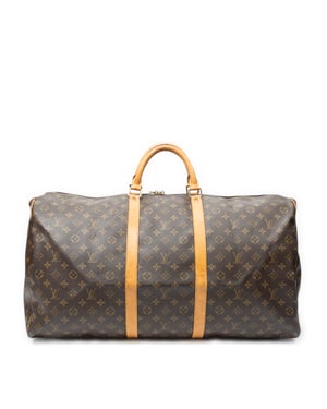 Louis Vuitton Keepall 60 en  marrón Lienzo recubierto