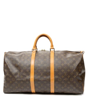 Louis Vuitton Keepall 55 en  marrón Lienzo recubierto