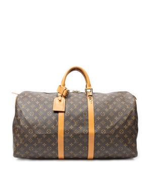 Louis Vuitton Keepall 55 en  marrón Lienzo recubierto