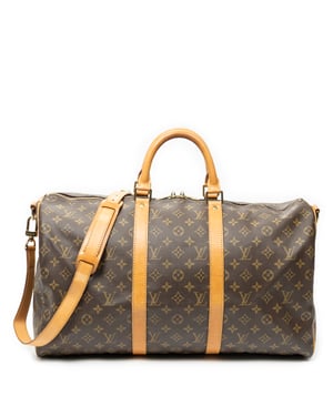 Louis Vuitton Keepall Bandouliere 50 en  marrón Lienzo recubierto