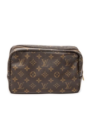 Louis Vuitton Toiletry Pouch PM en  marrón Lienzo recubierto