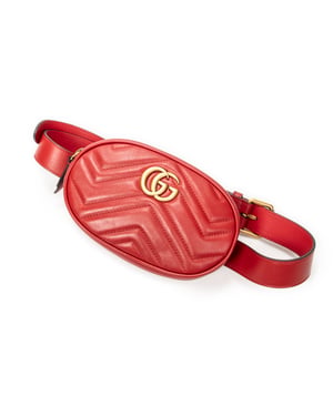 Gucci GG Marmont Belt Bag 85 en  Red Cuero de ternero