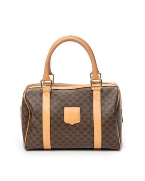 Celine Mini Boston  en  beige Lienzo recubierto