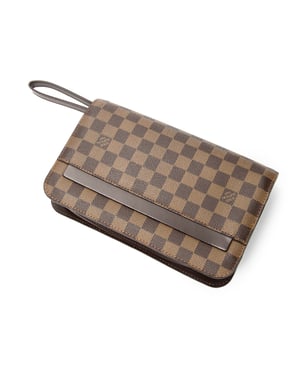 Louis Vuitton Saint Louis Clutch  en  marrón Lienzo recubierto