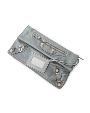 Balenciaga Giant 21 Envelope Clutch  en  Blue Cuero de ternero