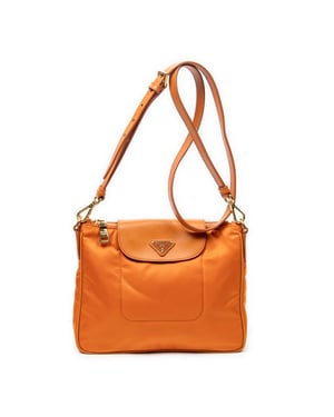 Prada Small Zip Crossbody  en  naranja Lienzo