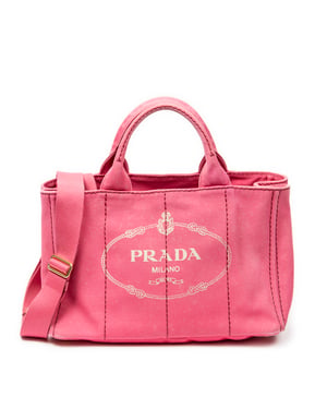 Prada Medium Canapa Tote  en  rosa Lienzo