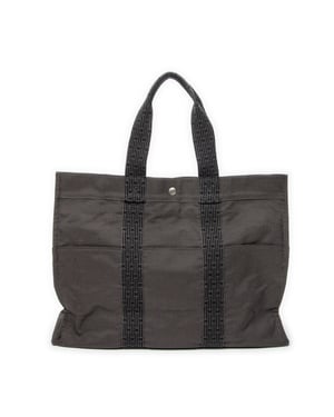 Hermès Herline Tote GM en  gris Lienzo