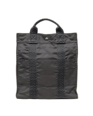 Hermès Herline Sac A Dos MM en  gris Lienzo