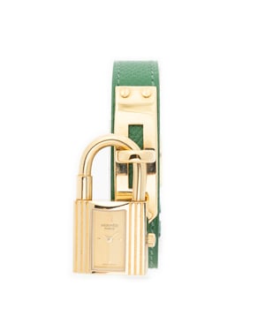 Hermès Kelly Watch  en  verde Cuero de ternero