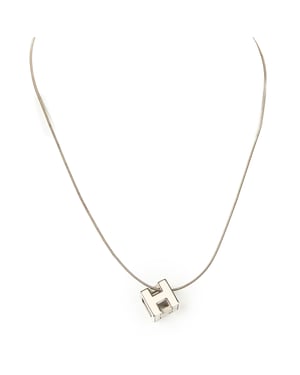 Hermès H Cube Pendant Necklace  en  marfil Acero inoxidable sin níquel