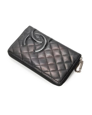 Chanel Cambon Ligne Zip Organizer Wallet  en  negro Cuero de ternero