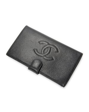 Chanel Timeless French Purse Wallet  en  negro Cuero de ternero