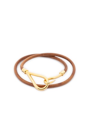 Hermès Jumbo Hook Double Tour Bracelet  en  marrón Cuero de ternero