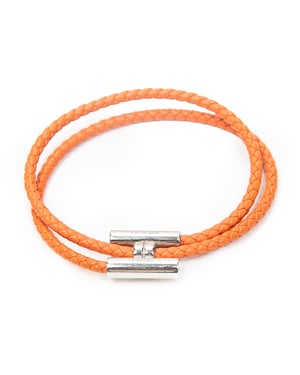 Hermès Tournis Tresse Bracelet  en  naranja Cuero de ternero