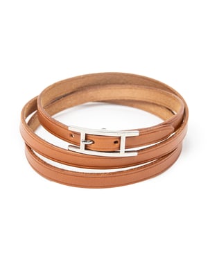Hermès Behapi Triple Tour Bracelet  en  marrón Cuero de ternero