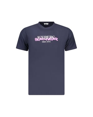 Camiseta Azul Marino Con El Logo De Iceberg Beachwear