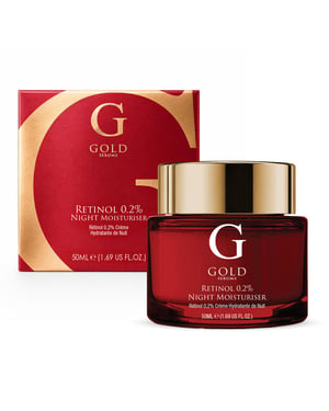 Gold Serums Crema hidratante de noche antiedad con retinol al 0,2%, 50 ml.