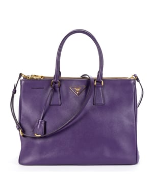 Prada Medium Galleria Double Zip Tote Medium en  morado Cuero de ternero