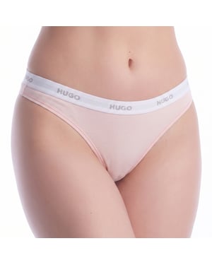 Tanga de algodón elástico para mujer con logo 50557101