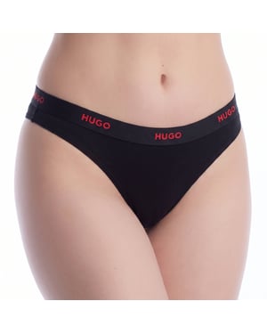 Tanga de algodón elástico para mujer con logo 50557101