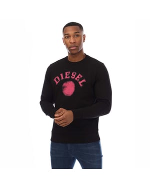 Sudadera Negra Con Logo De Puntos Descoloridos De Diesel