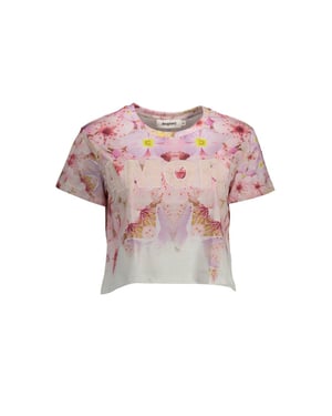 Camiseta de Algodón Rosa para Mujeres Desigual