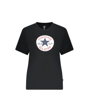 Camiseta de algodón negra para mujer de Converse